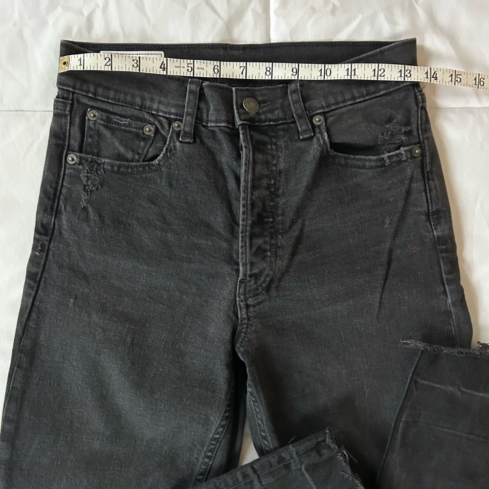 GAP 4R High Rise Cheeky Straight Jeans in Black with Hidden Button Fly - Picture 13 of 16